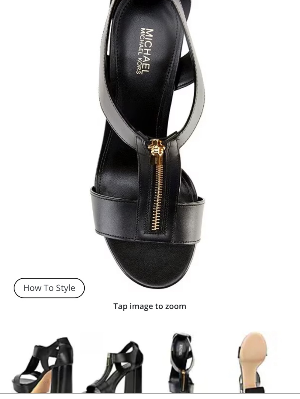 Michael Kors Berkeley Sandals Black Size 7 - New In Box ! - Picture 4 of 7
